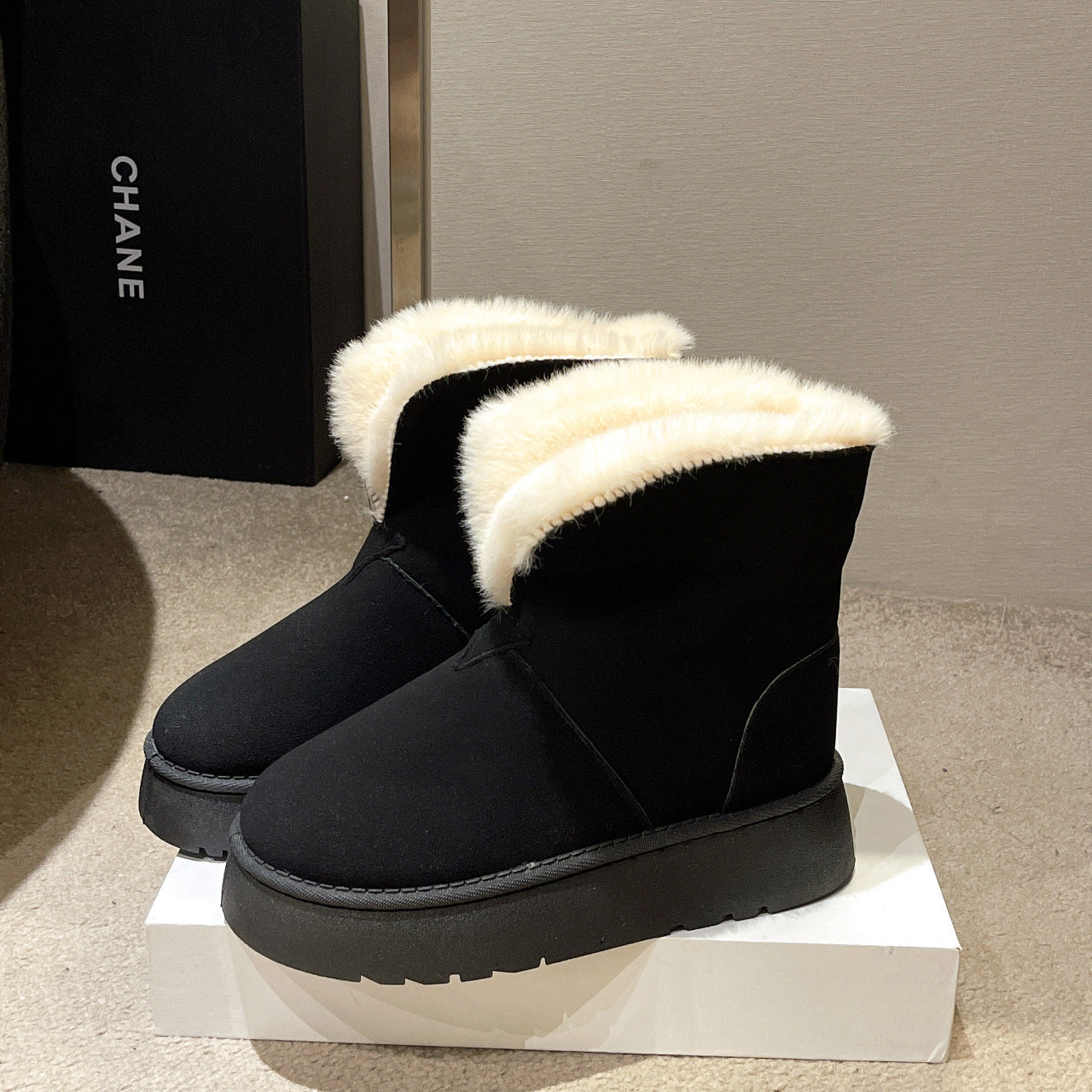 Bottes de neige chaudes d'hiver pour femmes, chaussures pliables en coton polaire, en velours et en peluche épaisse, nouvelle mode