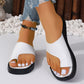 Women's Flat Clip Toe Slippers Thick Soles Solid Color Casual Summer Outdoor Shoes