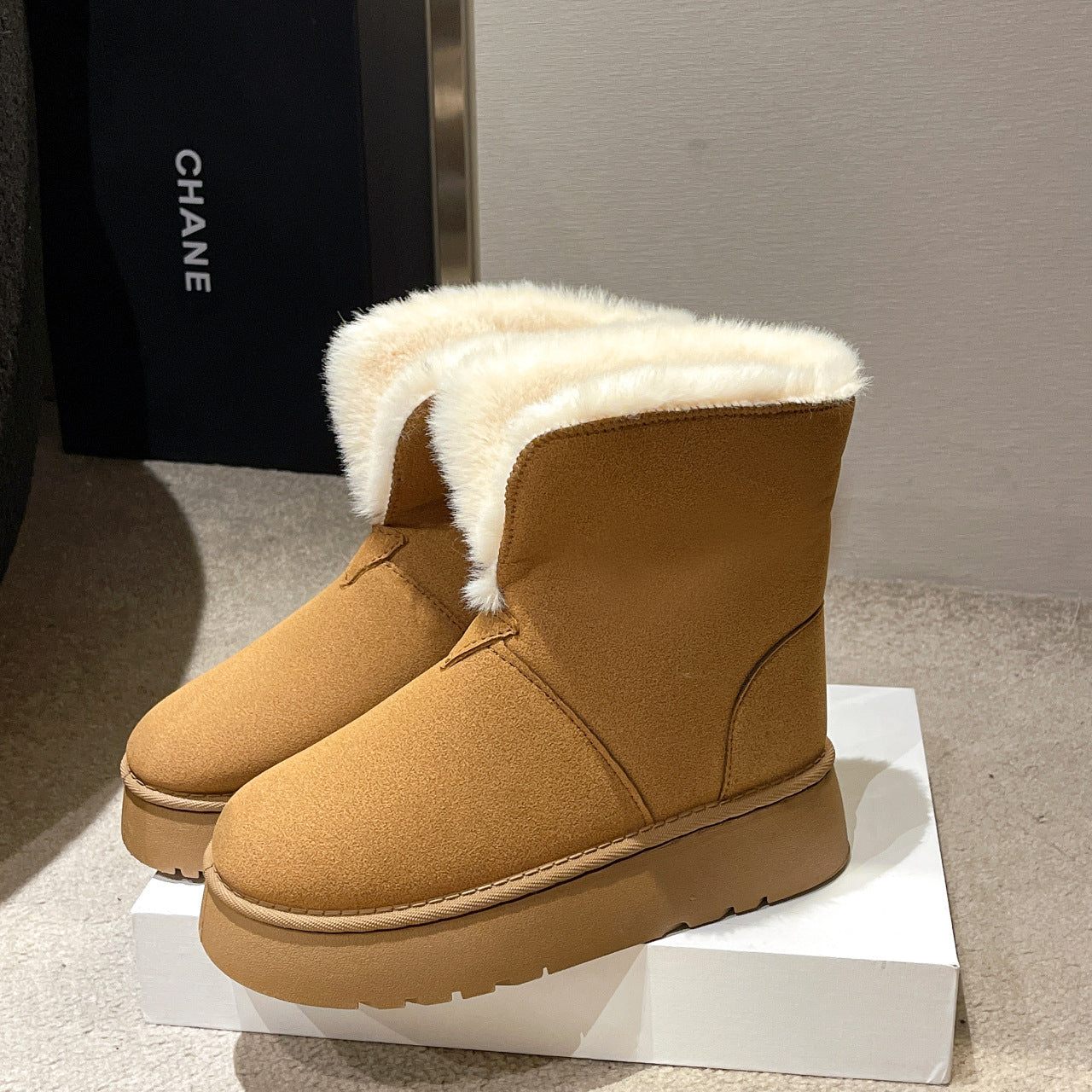 Bottes de neige chaudes d'hiver pour femmes, chaussures pliables en coton polaire, en velours et en peluche épaisse, nouvelle mode