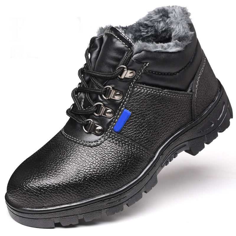 Labor Protection Shoes Men's Fleece-lined Thermal Work Shoes