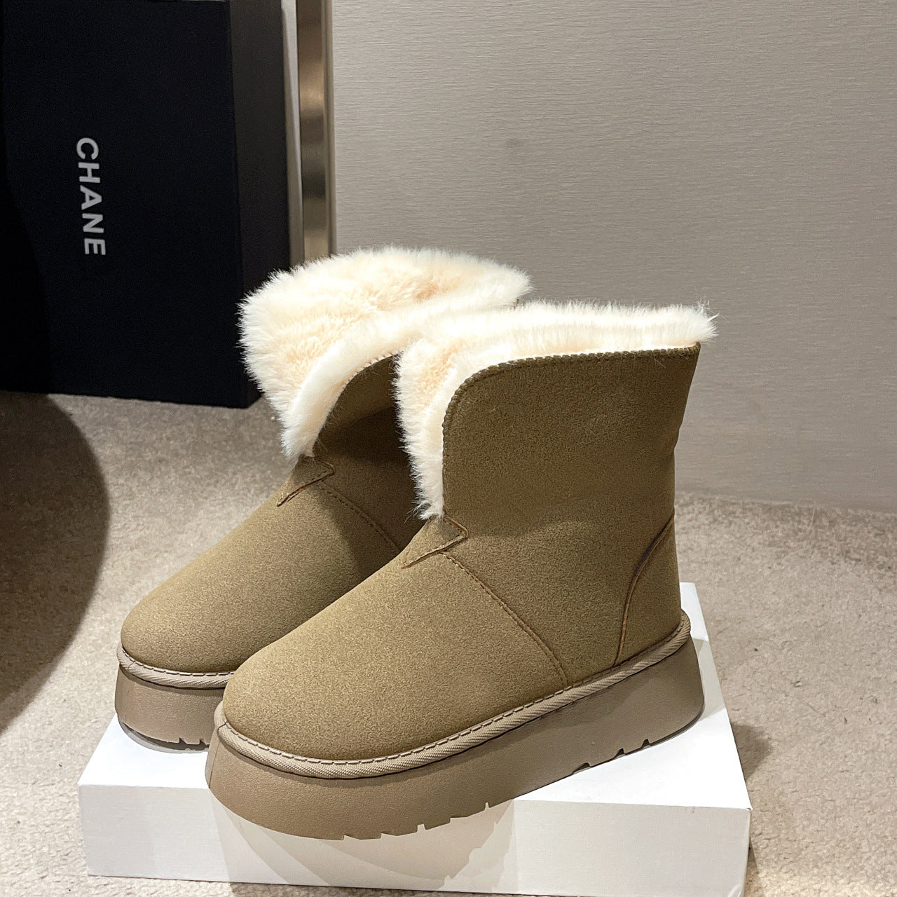 Bottes de neige chaudes d'hiver pour femmes, chaussures pliables en coton polaire, en velours et en peluche épaisse, nouvelle mode