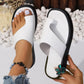 Women's Flat Clip Toe Slippers Thick Soles Solid Color Casual Summer Outdoor Shoes